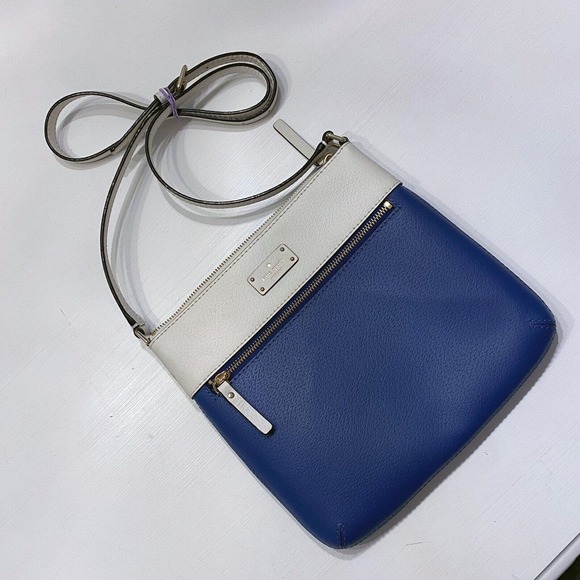 Genuine Kate Spade Women’s Roma Grove Street Colorblock Crossbody Blue/White Bag - Picture 3 of 11